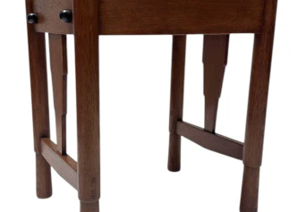 Art Deco Amsterdamse School Stool with Adjustable Seat, 1920s